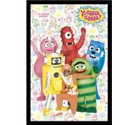 Yo Gabba Gabba - Poster - Cast + cadre amovible, Shinsuke® Maxi MDF noir, vitre acrylique