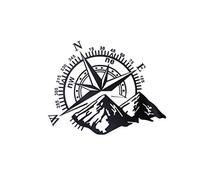 YO-HAPPY 48 * 34 cm Boussole Tout-Terrain Rose Vinyle Autocollant Naviguer Décalcomanie Camion Auto Ordinateur Portable