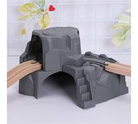 YO-HAPPY Accessoires de Voie de Train en Bois de Double Tunnel Gris en Plastique de pour Le Train de Voie de Tunnel