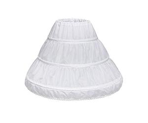 YO-HAPPY Jupon Princesse Jupe Filles Robe De Mariée Robe Robe Habillée Blanc Doublure Genou Longueur Moitié Glisse Cerceau Jupes