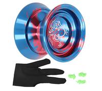 Yo-yo en Alliage d’Aluminium Non réactif, yo-yo métallique de compétition de Haute Technologie, Surface sablée sans décoloration, livré avec Un et 3 Cordes, adapté aux Enfants (Bleue)
