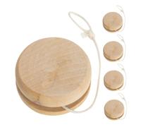Yo-yo en Bois Beige Lot de 5, Jouet Extérieur Simple | Bois, Design Uni aux Lignes Lisses, Usage Plein Air, Unisexe, pour Exercer la Réactivité