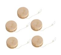 Yo-yo en Bois Beige Lot de 5, Jouet Extérieur Unisexe | Design Uni et Lignes Lisses, Usage Éducatif, Format Simple pour Activités Manuelles