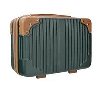 Yoanlayr Trousse de toilette à coque rigide de 35,6 cm pour voyage, train, bagage à main, petite valise de transport portable, trousse de maquillage pour femme, Bleu/doré