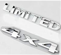 Yoaoo-oem® 2 pièces (1 lot) Auto Tuning 4 x 4 Chrome Logo 3D Autocollant Logo Liberty Badge Badge + Limitée Porte de Coffre pour Ford Jeep Grand Cherokee Wrangler Compass (Chrome 4x4+Limited)