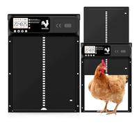 YOARMYT Amélioré Porte Poulailler Automatique Batterie avec Minuterie et Capteur de Lumière, Porte Automatique Poulailler en Aluminium avec Écran Grande LCD, Fonction Anti-pincement, Étanchéité IP X6