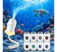 yoarmyt Projecteur Galaxie Plafond,Projecteur d'étoiles,Veilleuse Ciel Apaisant,Projector d'ambiance sous-marin,2-en-1 USB,Veilleuse holographique,360° Rotable HD,pour Chambre,Voiture,Party,Camping