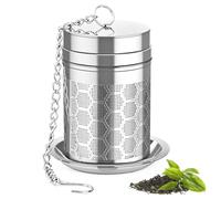 Yoassi 1PC Filtre à Thé Mailles Fines en Acier Inoxydable 304, avec Couvercle et Chaîne Longue pour Tasse, Théière, Mug