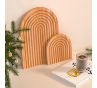 Yoassi 2PCS Planches en Bois Décoratives, Plat Service Repas, Étagère Murale pour Décoration de Chambre, Cuisine, Salon, Bureau