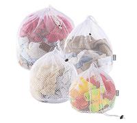 Yoassi Lot de 4 Sacs à Linge, Sac de Lavage en Maille à la Corde pour la Lessive, Résistant pour Chemisier, Sous-Vêtements, Soutien-Gorge et Lingerie