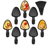 Yoassi Lot de 8 Poêlon Raclette Triangulaire Anti-adhésif, Coupelle Raclette Triangle avec Poignée Anti-brûlure pour Fromage Fondu, Oeuf Frit, 8Pcs Spatules en Nylon Passés au Lave-vaisselle