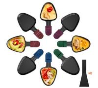Yoassi Lot de 8 Poêlon Raclette Triangulaire Anti-adhésif, Coupelle Raclette Triangle avec Poignée Colorée Anti-brûlure pour Fromage Fondu, Oeuf Frit, 8 Pcs Pelle en Nylon Passées au Lave-vaisselle