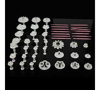 Yobadam 47 Pièces Emporte-Pièces Fleur pour Gâteau Biscuit Cuisson | Moules en forme de fleur, outils de pâtisserie en plastique pour l\'artisanat de bricolage de savon en argile