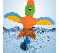 Yobadam Jouet Interactif à Mâcher pour Chien Qui Fait Ses Dents, Design Réaliste avec Couineur intégré, 30 X 32 Cm (Orange)