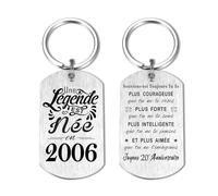 Yobent Cadeaux 20e Anniversaire pour Lui Garçon Homme 2006, Porte-clés Joyeux 20e Anniversaire, Cadeaux 20 Ans pour Elle Femme, Une légende est née en 2006