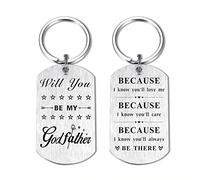 Yobent Porte-clés « Will You Be My Godfather » pour homme, cadeau d'annonce pour nouveau parrain