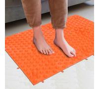 Yobeyi d'acupression Pied Tapis de jeu réflexologie plantaire Marche orteil plaque de massage de la douleur Simuler la circulation sanguine 2 pcs, Orange red