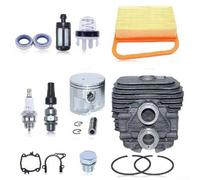 YobiLife 4238 020 1202 Kit cylindre et piston 50 mm de remplacement complet avec ampoule de soupape de décompression pour filtre à carburant et joints d'huile pour scie coupante TS410 TS420