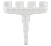 YobiLife Arroseur de jardin à 6 têtes avec buse de pulvérisation rotative réglable avec distribution uniforme de l'eau pour tuyau d'arrosage Blanc 1 paquet (4 têtes)