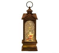 YobiLife Boîte à musique vintage de Noël avec motif lanterne, joue des mélodies saisonnières et émet une lumière chaude, améliore l'atmosphère de vacances et fonctionne comme veilleuse (C)