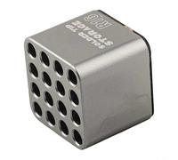 YobiLife Boîte de rangement à 16 trous en alliage de silicium et de magnésium pour embouts C115 C210 C245 T12 Coins arrondis Argenté 38,5 mm Peut contenir outils et buses