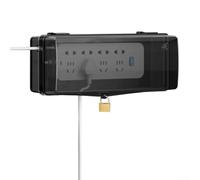 YobiLife Boîte d'extension électrique d'extérieur verrouillable avec 48 trous de sortie conçue pour protéger contre la pluie et les éléments environnementaux (L noir)