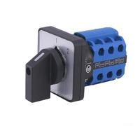 YobiLife Commutateur rotatif sélecteur de came 2 positions 4 bornes compatible avec LW26-20 C33/3 Plastique Bleu 48 x 48 x 43 mm