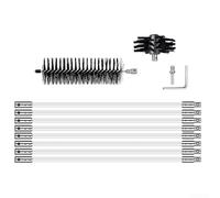 YobiLife Ensemble de brosses de nettoyage de cheminée de 60 cm avec tiges et kit de balayage rotatif compatible avec perceuse électrique pour un entretien efficace de la cheminée et du conduit