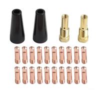 YobiLife Flux Core Kit d'accessoires pour torche de soudage 14AK avec embouts en cuivre et diffuseurs de gaz 0,8 mm 0,9 mm Ouverture 24 pièces (0,9 mm)