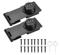 YobiLife Hasp Style Lot de 2 cadenas à combinaison réinitialisables à 3 chiffres pour portes, armoires, fenêtres, en alliage de zinc et fer résistant à la rouille, 135 mm x 46 mm