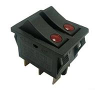 YobiLife Interrupteur à bascule 16 A 250 V 125 V avec double lumière, bouton marche/arrêt à 6 broches pour câblage de bateaux et maison, design compact 3,1 x 2,5 cm, compatible avec circuits 16 A