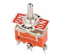 YobiLife Interrupteur à bascule SPST à 3 broches 3 positions 15 A 250 V avec fonction marche/arrêt, montage sur panneau de 12 mm, certifié IP54, pour équipement automobile et industriel, orange