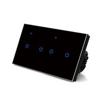 YobiLife Interrupteur tactile WiFi intelligent à 2 voies pour usage domestique, télécommande via l'application Tuya, activation vocale, 220 V (4 voies 2 voies)