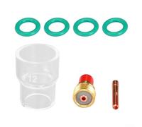 YobiLife Kit d'accessoires de torche de soudage TIG 7 pièces pour série WP-9/20/25 - Comprend lentille à gaz, tasse en verre, mandrin et joints toriques, bouclier transparent pour une visibilité