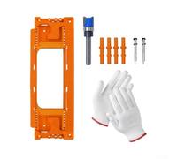 YobiLife Kit guide de perçage de charnière de porte, avec gants 33 x 11,5 x | Lot de 4 couleurs pour portes standard, matériau plastique qui prend en charge un placement fiable des trous