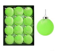 YobiLife Lot de 12 boules de Noël en velours floqué fabriquées à partir de plastique avec texture douce et boucles de suspension pour décoration de maison de vacances (B)