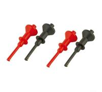 YobiLife Lot de 4 clips de test pour multimètre, conversion de sonde de test de 4 mm avec crochet rétractable, tige de 62 mm d'extension de 7,5 mm, compatible avec sondes de 4 mm, noir et rouge