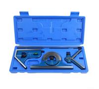 YobiLife Lot de 4 rapporteurs d'angle biseautés en acier inoxydable avec règle de mesure de précision de 0 à 180 degrés avec tête carrée et centrale pour l'industrie textile de machines