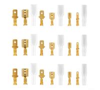 YobiLife Lot de 450 connecteurs électriques à sertir en laiton plaqué or, isolation à ressort, design à alésage complet pour fils solides et toronnés, 0,5 à 2,5 mm², accessoires conformes aux normes