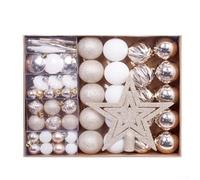 YobiLife Lot de 72 boules de Noël assorties à suspendre avec dessus pour décoration saisonnière (D)