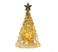 YobiLife Mini lumière de sapin de Noël de table avec une lueur douce et chaude, fabriquée en acrylique pour une décoration de vacances robuste et durable et un éclairage d'ambiance (B)