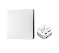 YobiLife RF 433,92 MHz Interrupteur sans fil auto-alimenté 86 mm à bascule mural étanche IP44 Plus de 200 000 cycles pour une utilisation domestique et industrielle de l'UE (blanc)