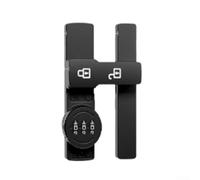 YobiLife Serrure de porte coulissante avec combinaison à 3 chiffres, mécanisme de loquet rotatif à 180°, construction en alliage de zinc pour salle de bain, chambre, bureau, garage (noir avec lumineux