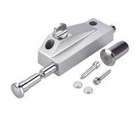 YobiLife Serrure de porte rotative en alliage d'aluminium avec accès sans t goupille de verrouillage visible pour portes en verre, montage au sol pour une stabilité accrue (argenté)