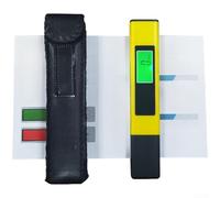 YobiLife Stylo testeur de qualité d'eau 3 en 1 avec écran rétroéclairé intelligent pour température d'eau purifiée Ro - Conductivité - Portable (étui en cuir jaune)
