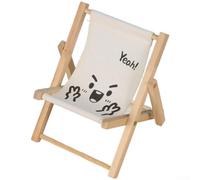 YobiLife Support de téléphone pliable en bois en forme de chaise de plage - Support de bureau compact à double fente - Plusieurs angles réglables - Décoration artistique pour la maison et le bureau