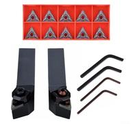 YobiLife TNMG160408 Lot de 10 inserts en carbure avec porte-outils WTJNR2020K16 et WTJNL2020K16, pour tournage en acier inoxydable, faible force de coupe