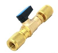 YobiLife Valve de charge pour climatisation avec interrupteur à bille intégré, double connecteur en laiton 1/4 NPT pour un chargement sécurisé du gaz, raccord de tuyau en laiton pour la maison et