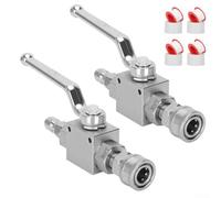 YobiLife Vanne à bille haute pression, 4500 PSI en acier inoxydable pour nettoyeurs haute pression, comprend 3/8" Quick Connect et adaptateurs NPT