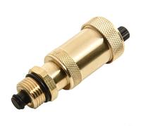YobiLife Vanne d'aération automatique en laiton pour systèmes de chauffage 1/2" 3/8" DN10 DN15 avec fonction d'arrêt Doré (ZH-3/8 x 1/2)